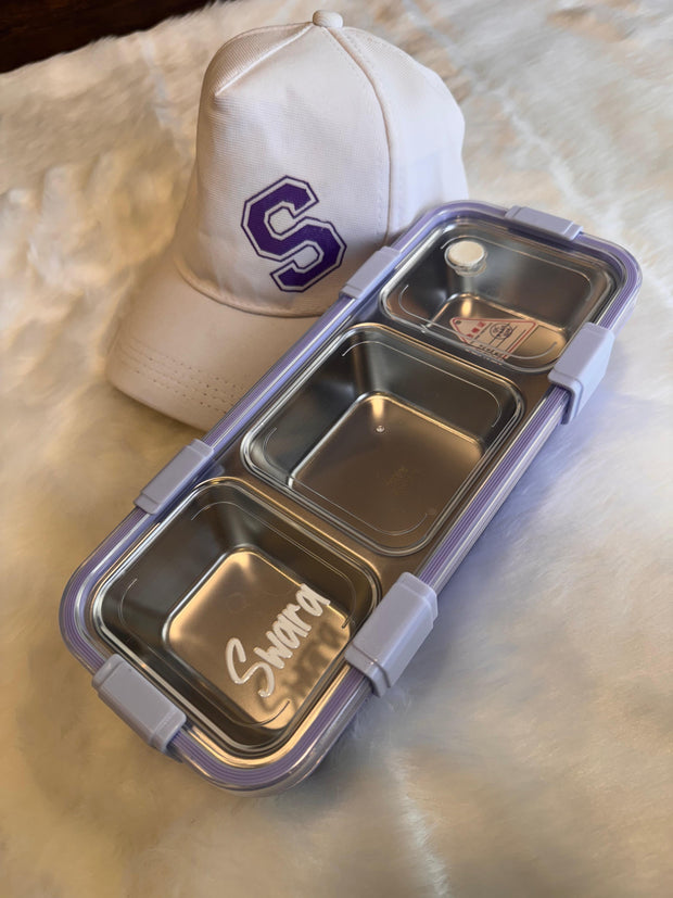 Personalised Stainless Steel Lunchbox 3 Grid