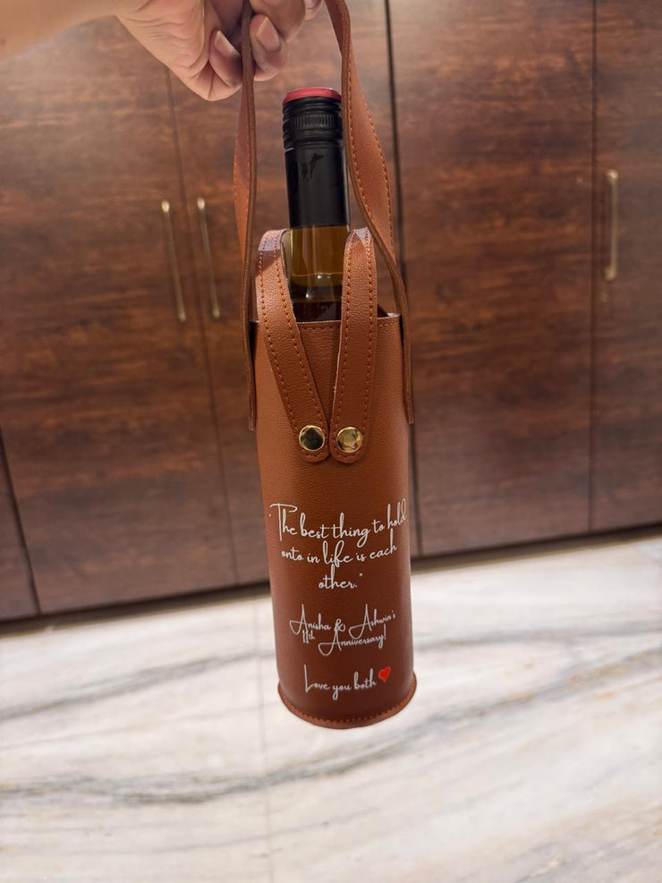 Personalised Leather Wine Carrier