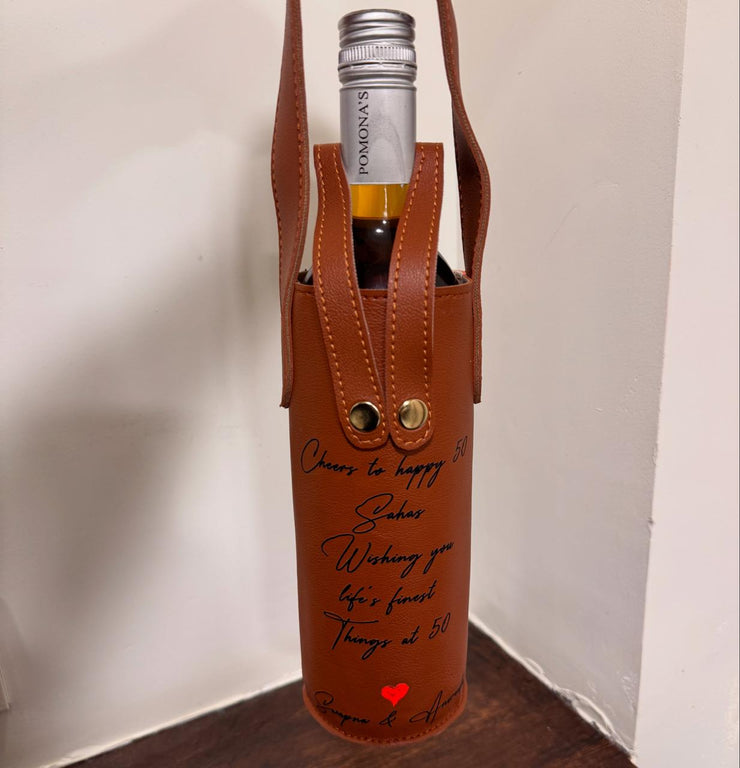 Personalised Leather Wine Carrier
