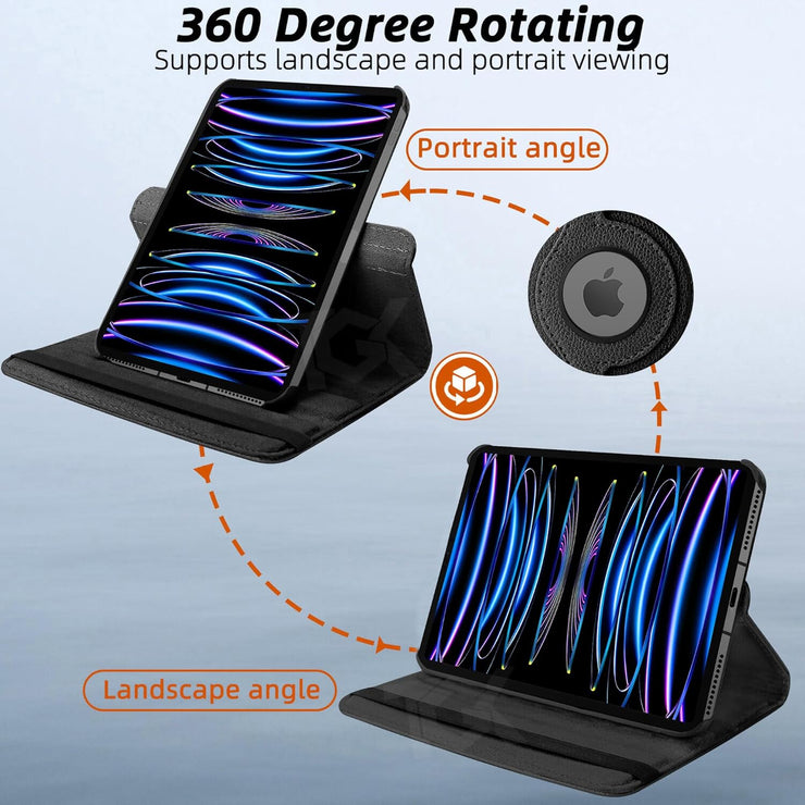 IPad Pro 12.9 inch 6th Gen (2022) Rotating Faux Leather Case