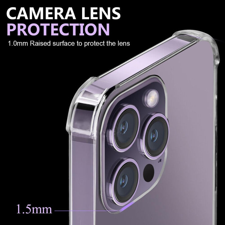 iPhone 11 PRO Hard Back Shock Proof Silicone Bumper Cover Case  (TPU+Polycarbonate | Transparent)