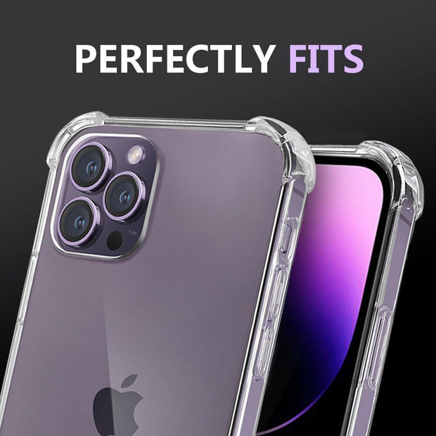 iPhone 11 PRO Hard Back Shock Proof Silicone Bumper Cover Case  (TPU+Polycarbonate | Transparent)