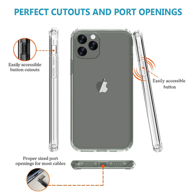 iPhone 11 Pro Max Case Clear Transparent Shockproof Protective Phone Soft Silicone Slim Cover for iPhone 11 Pro Max (Transparent)