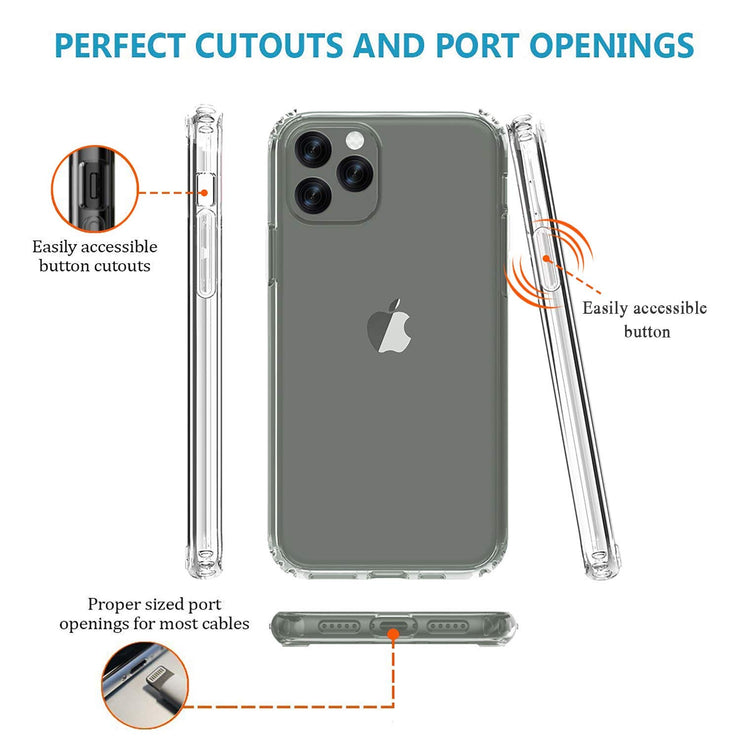 iPhone 11 Pro Max Case Clear Transparent Shockproof Protective Phone Soft Silicone Slim Cover for iPhone 11 Pro Max (Transparent)