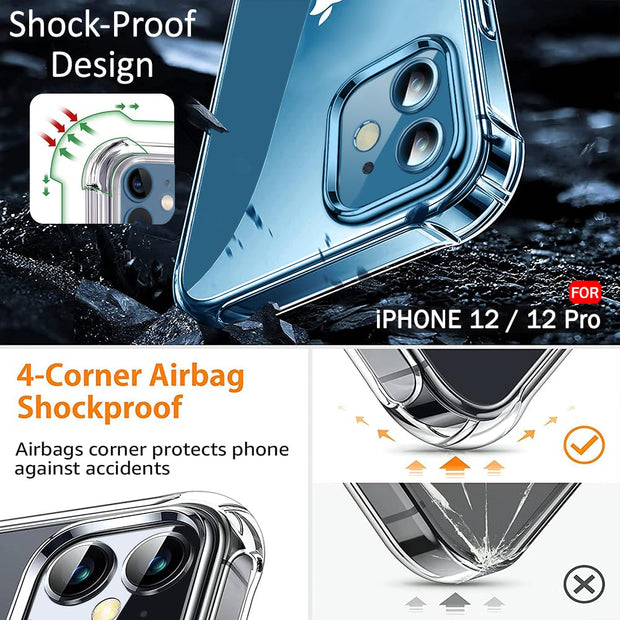 iPhone 12/12 PRO Crystal Clear Back Cover Case | Shock Proof Design | Transparent Back Cover Case for iPhone 12/12 PRO (Transparent Bumper)