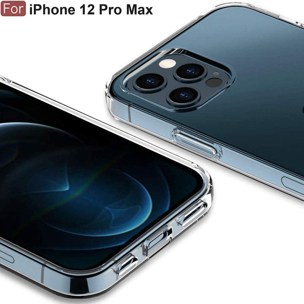 iPhone 12 Pro Max Case Clear Transparent Shockproof Protective Phone Soft Silicone Slim Cover for iPhone 12 Pro Max (Transparent)