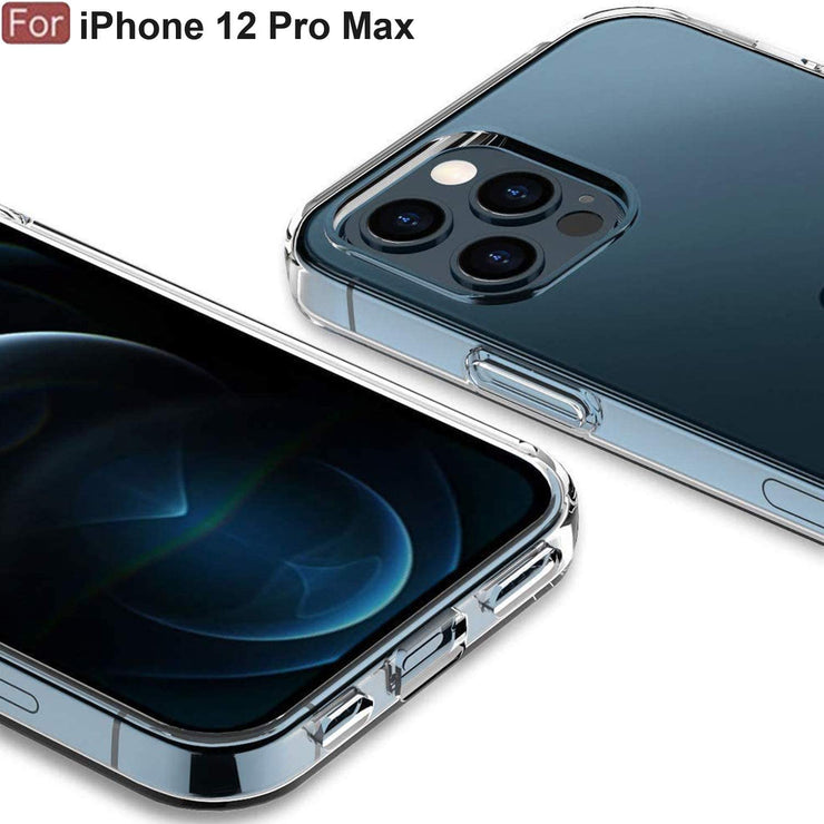 iPhone 12 Pro Max Case Clear Transparent Shockproof Protective Phone Soft Silicone Slim Cover for iPhone 12 Pro Max (Transparent)
