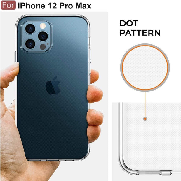 iPhone 12 Pro Max Case Clear Transparent Shockproof Protective Phone Soft Silicone Slim Cover for iPhone 12 Pro Max (Transparent)