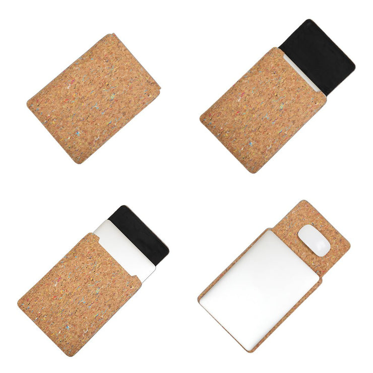 13" Laptop Sleeve With Pouch (Colourful Cork) - Enthopia