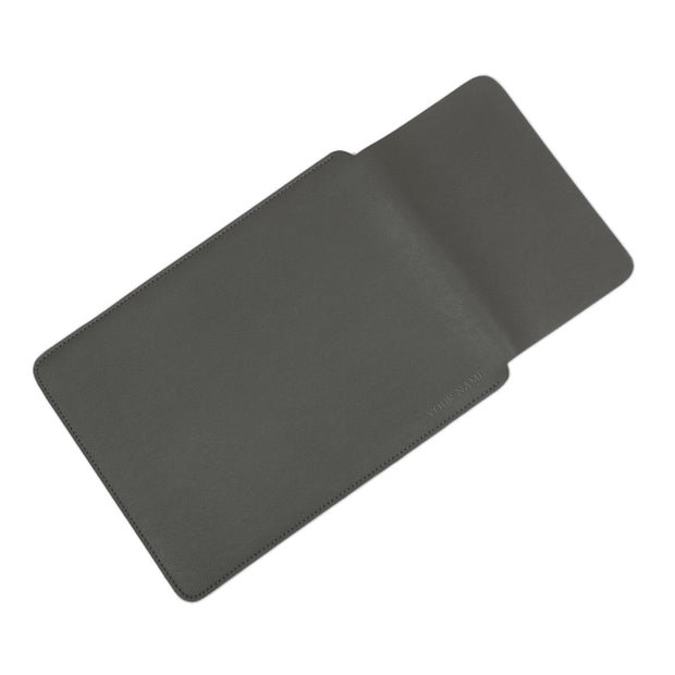 13" Vegan Leather Laptop Sleeve (Dark Grey) - Enthopia