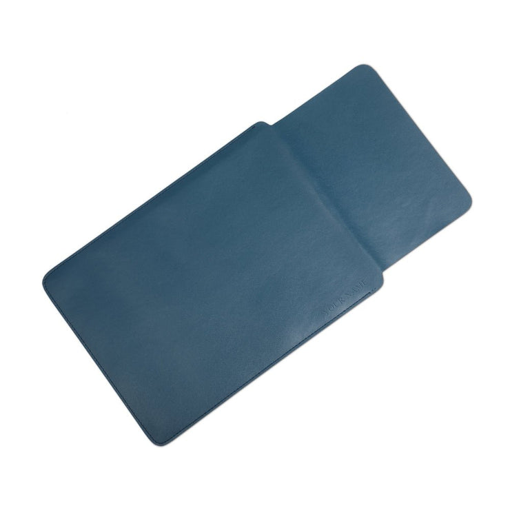 13" Vegan Leather Laptop Sleeve (Deep Sea Blue) - Enthopia