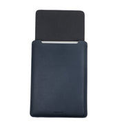 13" Vegan Leather Laptop Sleeve (Navy Blue) - Enthopia