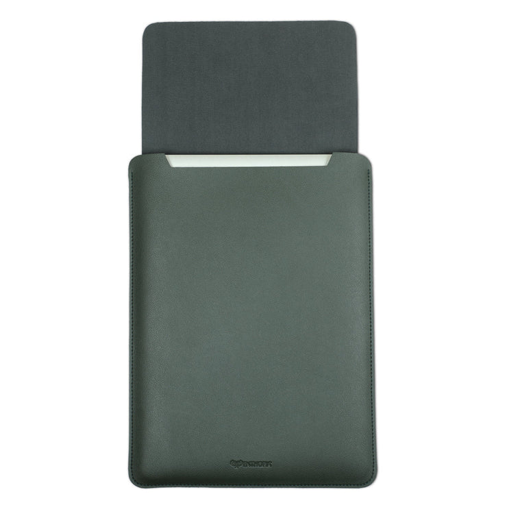 13" Vegan Leather Laptop Sleeve (Olive green) - Enthopia