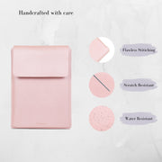 13" Vegan Leather Laptop Sleeve (Shimmering Pink) - Enthopia