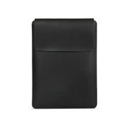 13" Vegan Leather Laptop Sleeve With Pouch (Black) - Enthopia