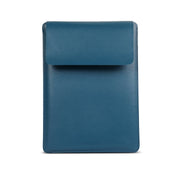 13" Vegan Leather Laptop Sleeve With Pouch (Deep Sea Blue) - Enthopia