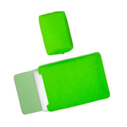 14" Vegan Leather Laptop Sleeve With Pouch (Neon Green) - Enthopia