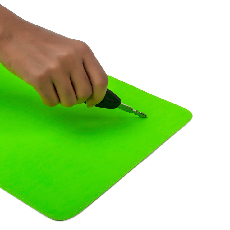 13" Vegan Leather Laptop Sleeve With Pouch (Neon Green) - Enthopia