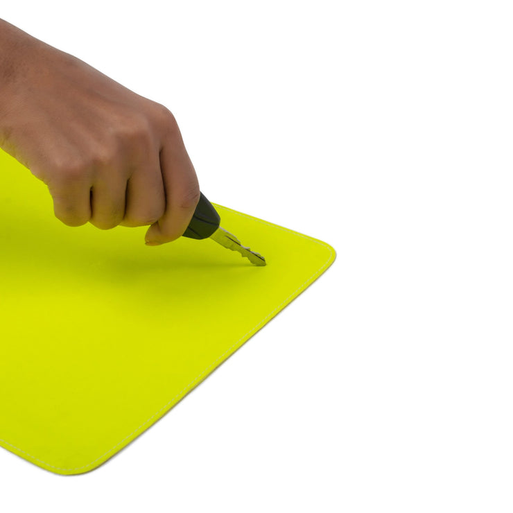 13" Vegan Leather Laptop Sleeve With Pouch (Neon Yellow) - Enthopia