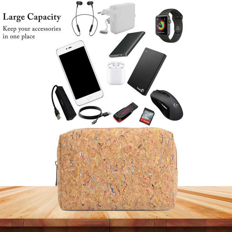 14" Laptop Sleeve With Pouch (Colourful Cork) - Enthopia
