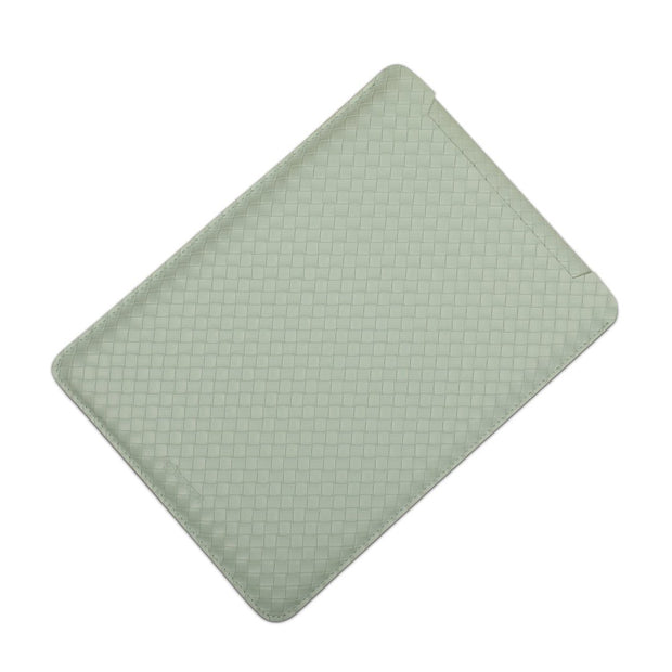 14" Vegan Leather Laptop Sleeve (Criss-Cross Mint) - Enthopia