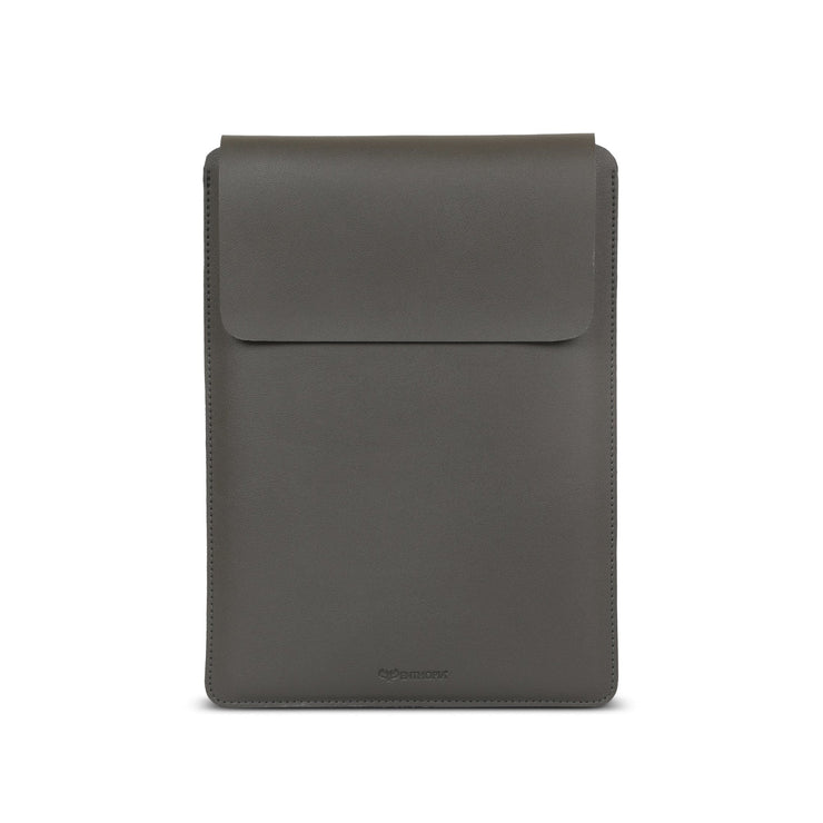 14" Vegan Leather Laptop Sleeve (Dark Grey) - Enthopia