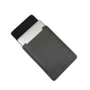 14" Vegan Leather Laptop Sleeve (Dark Grey) - Enthopia