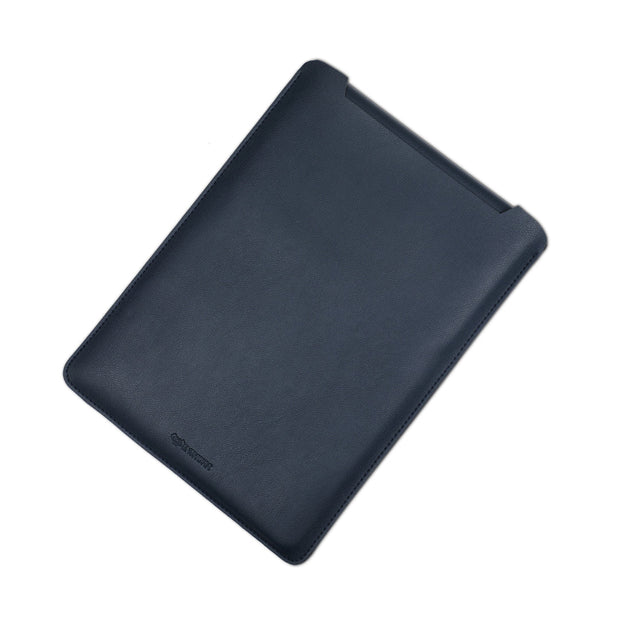 14" Vegan Leather Laptop Sleeve (Navy Blue) - Enthopia