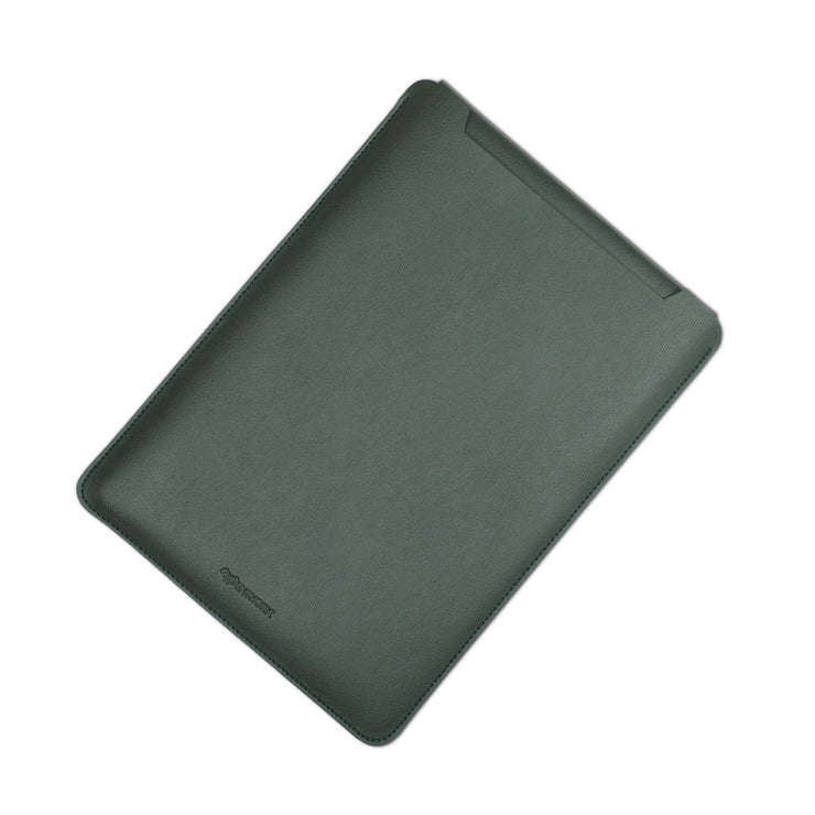 14" Vegan Leather Laptop Sleeve (Olive green) - Enthopia