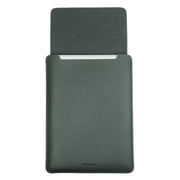 14" Vegan Leather Laptop Sleeve (Olive green) - Enthopia