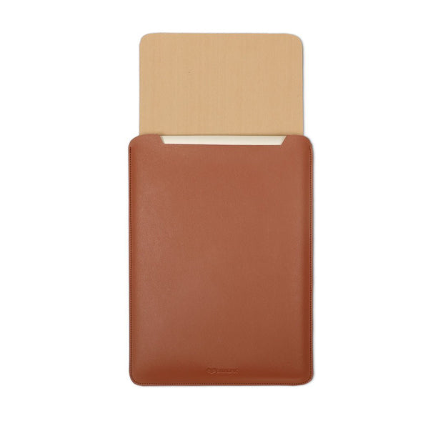 14" Vegan Leather Laptop Sleeve (Tan) - Enthopia