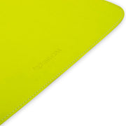 14" Vegan Leather Laptop Sleeve With Pouch (Neon Yellow) - Enthopia