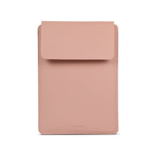 14" Vegan Leather Laptop Sleeve With Pouch (Nude) - Enthopia