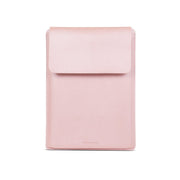 14" Vegan Leather Laptop Sleeve With Pouch (Shimmering Pink) - Enthopia