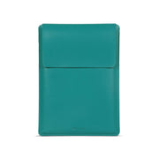 14" Vegan Leather Laptop Sleeve With Pouch (Teal) - Enthopia