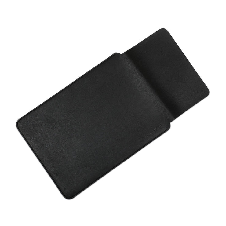 15" Vegan Leather Laptop Sleeve (Black) - Enthopia