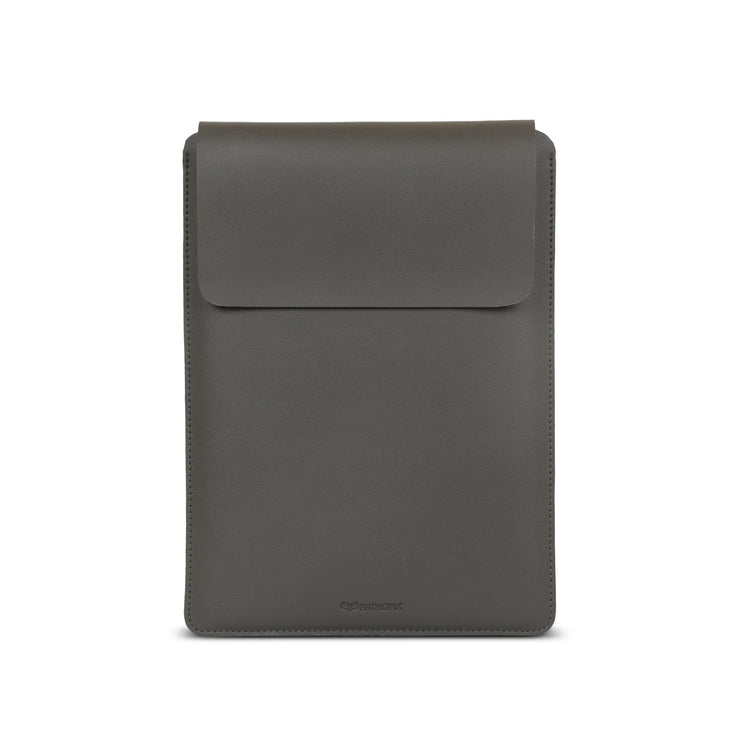 15" Vegan Leather Laptop Sleeve (Dark Grey) - Enthopia