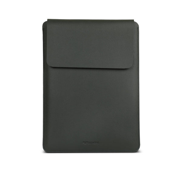 15" Vegan Leather Laptop Sleeve (Dark Olive Green) - Enthopia