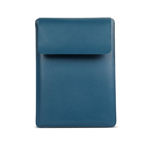 15" Vegan Leather Laptop Sleeve (Deep Sea Blue) - Enthopia