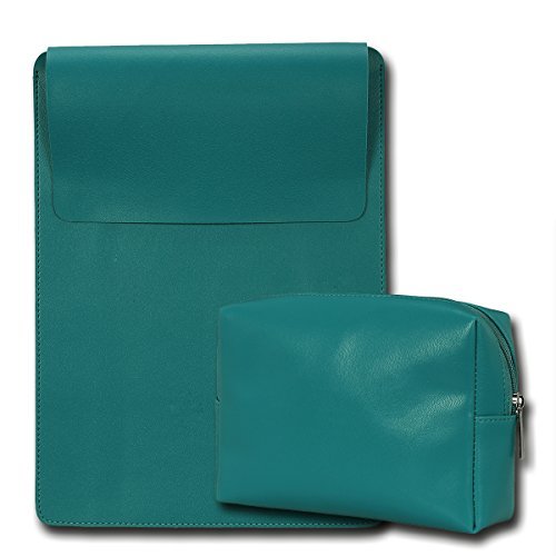 15" Vegan Leather Laptop Sleeve + Pouch - Enthopia