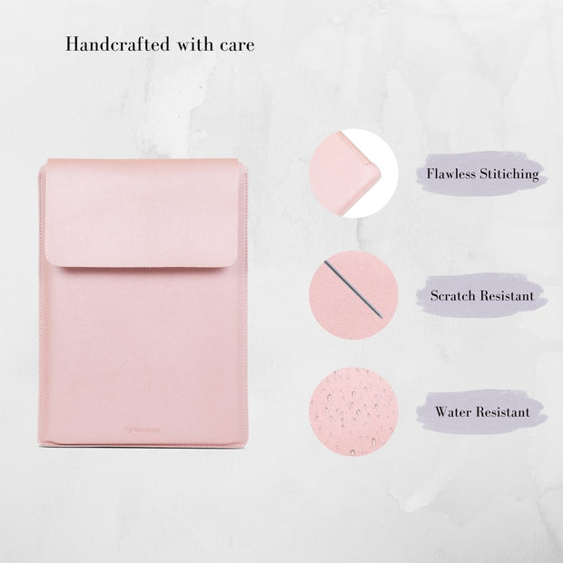 15" Vegan Leather Laptop Sleeve (Shimmer Pink) - Enthopia
