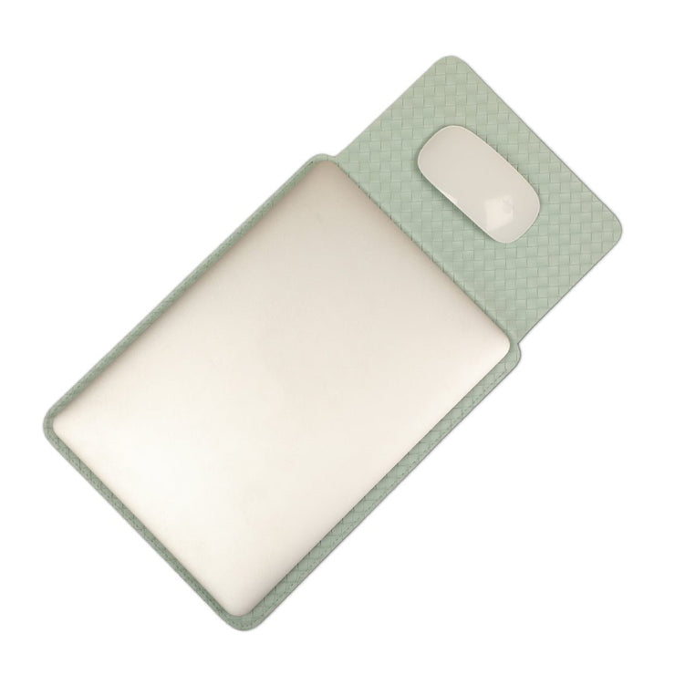 16" Vegan Leather Laptop Sleeve (Criss-Cross Mint) - Enthopia
