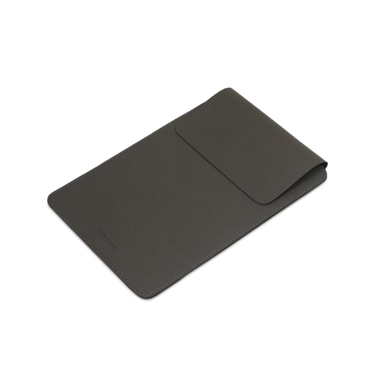 16" Vegan Leather Laptop Sleeve (Dark Grey) - Enthopia