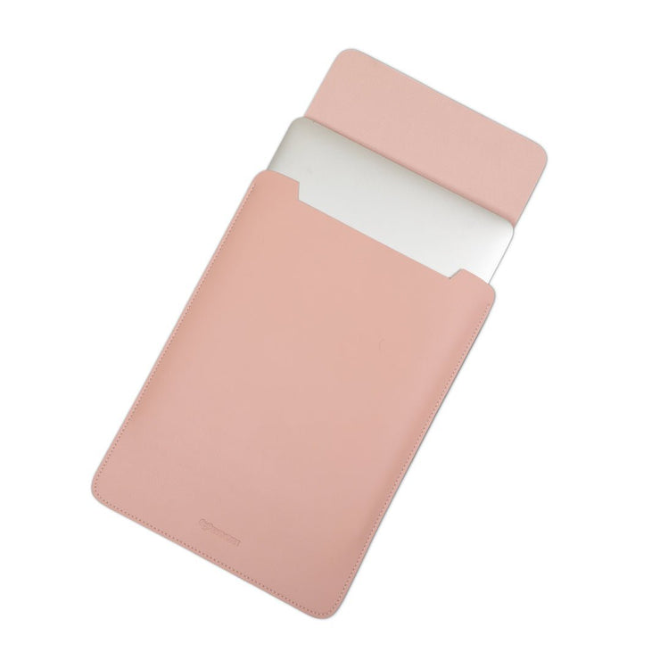 16" Vegan Leather Laptop Sleeve (Nude) - Enthopia