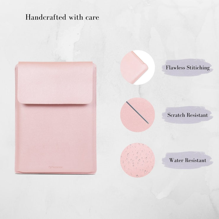 16" Vegan Leather Laptop Sleeve (Shimmer Pink) - Enthopia