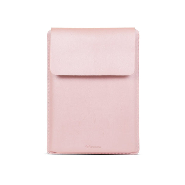 16" Vegan Leather Laptop Sleeve (Shimmer Pink) - Enthopia