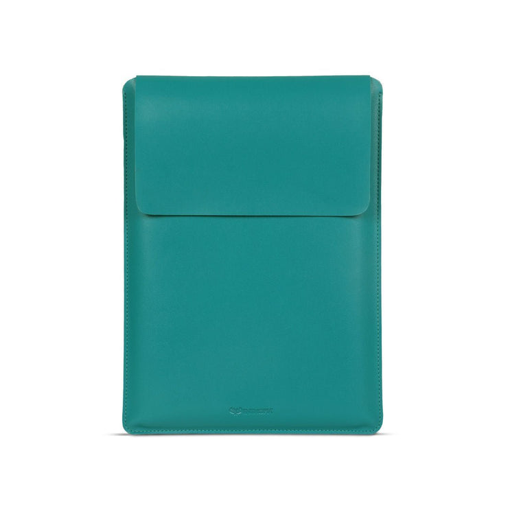 16" Vegan Leather Laptop Sleeve (Teal) - Enthopia