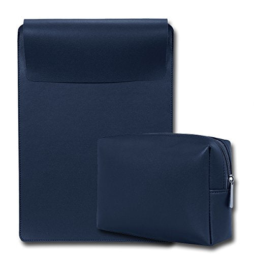 16" Vegan Leather Laptop Sleeve with Pouch - Enthopia