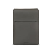 13" Vegan Leather Laptop Sleeve With Pouch (Dark Grey) - Enthopia