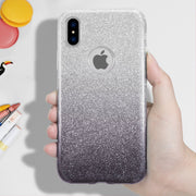 Glitter Silicone Slim Back Case Cover for Apple iPhone X with hole - Enthopia